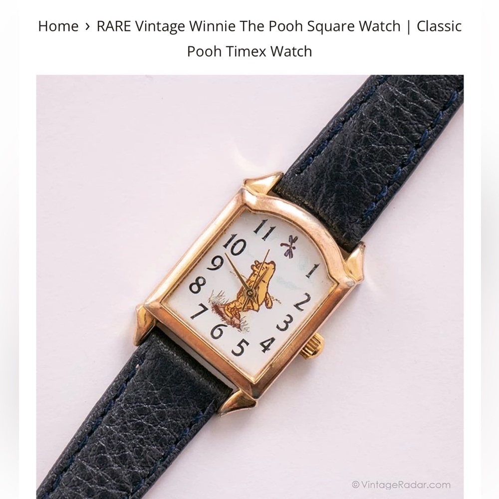 Rare Vintage Timex Disney Winnie The Pooh Square Watch - Picture 1 of 8